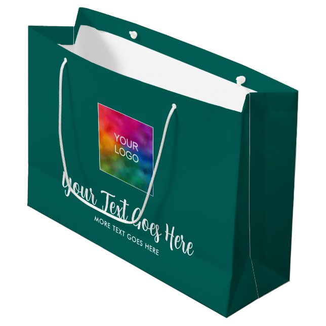 Custom Template Upload Your Business Logo Here Large Gift Bag (Front Angled)