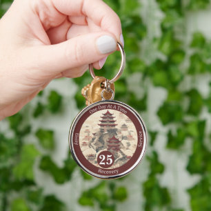 Custom Temple Recovery Milestone Gift Key Ring