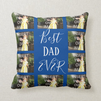 Custom Ten Photo Collage Best Dad Ever Cushion