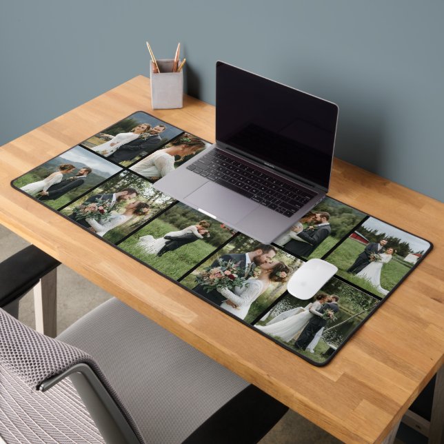 Custom Ten Photo Collage Desk Mat (Office 2)