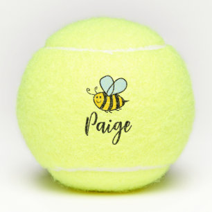 Custom tennis balls with cute honey bee logo