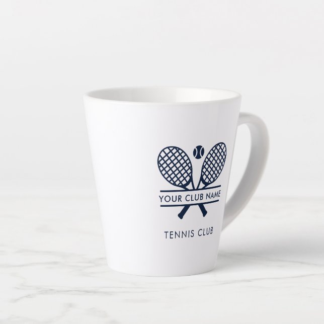 Custom Tennis Country Club Name Team Swag Latte Mug (Right Angle)