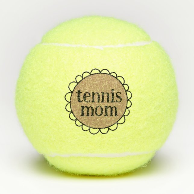 Custom TENNIS MOM Scalloped Edge Tennis Balls (Front)