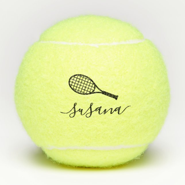 Custom Tennis Player Coach Name Personalised Balls (Front)