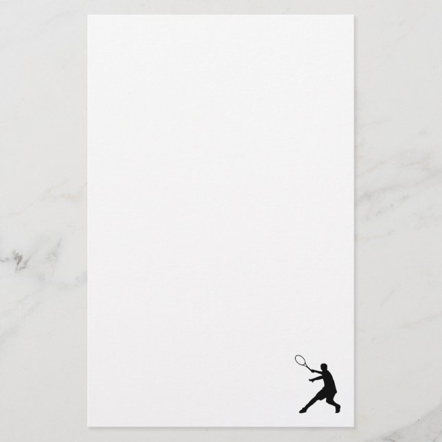 Custom tennis  silhouette logo stationery paper (Front)