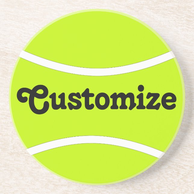 Custom Tennis Team Name Text Sports Player / Coach Coaster (Front)
