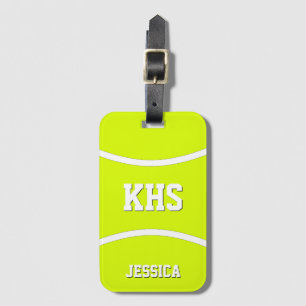 Custom Tennis Team School Letters and Player Name Luggage Tag