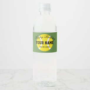 Custom tennis theme Birthday party water bottles Bottle Label