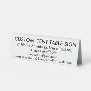 Custom Tent Table Sign 2" x 6" - Desk Accessories