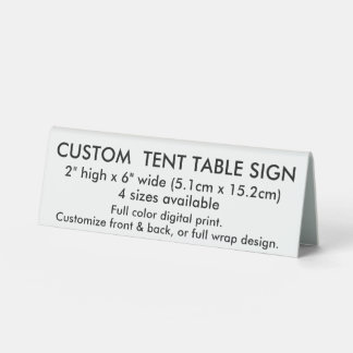 Custom Tent Table Sign 2" x 6" - Desk Accessories
