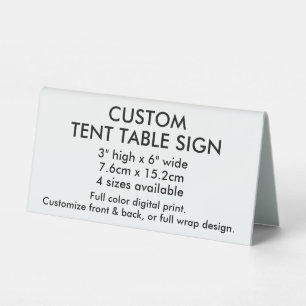 Custom Tent Table Sign 3" x 6" - Desk Accessories