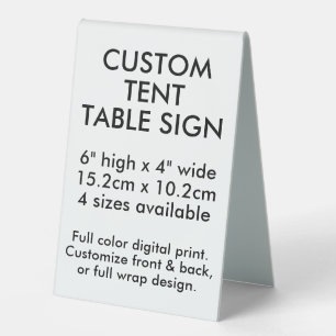 Custom Tent Table Sign 6" x 4" - Desk Accessories