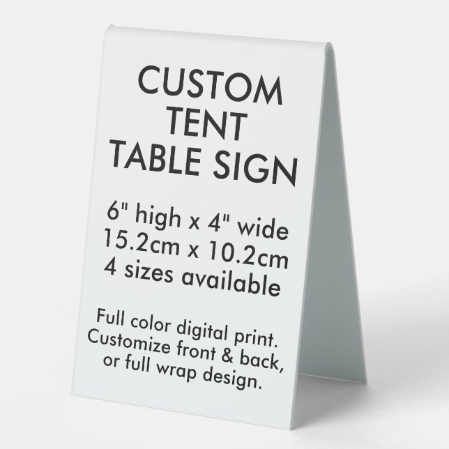 Custom Tent Table Sign 6" x 4" - Desk Accessories (Front)