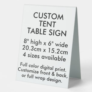Custom Tent Table Sign 8" x 6" - Desk Accessories