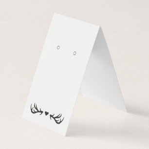 Custom Tented Antler Heart Earring Display Card