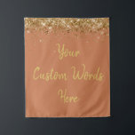 Custom Terracotta Birthday Party Photo Booth Prop Tapestry<br><div class="desc">custom backdrop for photo booth,  hen weekend wedding photobooth sparkly,  sweet 16 quinceanera 40th 50th,  sparkle birthday party personalised 30th,  fifteen 15th sweet sixteen 16th,  twenty-fifth 25th twenty first prop,  terracotta clay gold baby shower,  daughter girl wife twinkle glitter,  granddaughter son boy 5th fifth,  anniversary bridal 20th 10th 80th</div>