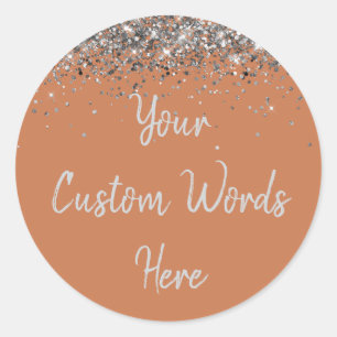 Custom Terracotta Clay Silver Birthday Party Favou Classic Round Sticker