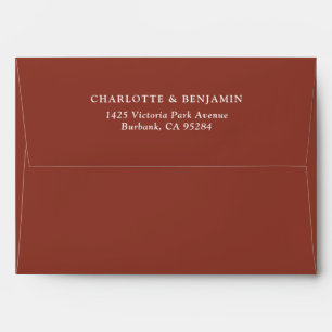 Custom Terracotta Return Address 5x7 Envelopes