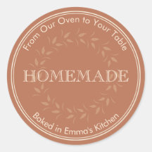 Custom Terracotta Round Homemade Food Sticker