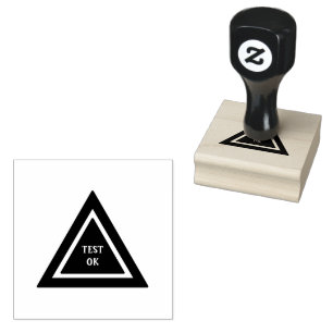 Custom TEST OK text Ensure Quality Control Black Rubber Stamp