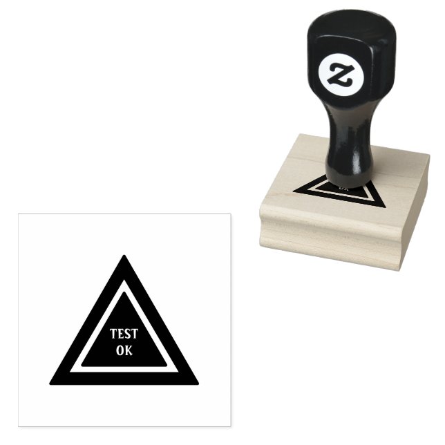 Custom TEST OK text Ensure Quality Control Black  Rubber Stamp (Stamped)