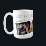 Custom Text 3 Photos Best Friends Collage Coffee Mug<br><div class="desc">Put 3 photos of you and your best friend on this chic, modern, and elegant "Best Friends" custom text mug with areas for your nicknames for each other or favourite friend quote or saying like "soul sisters forever" and print your names in a calligraphy handwritten script font. The photo mug...</div>