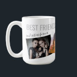 Custom Text 3 Photos Best Friends Collage Coffee Mug<br><div class="desc">Put 3 photos of you and your best friend on this chic, modern, and elegant "Best Friends" custom text mug with areas for your nicknames for each other or favourite friend quote or saying like "soul sisters forever" and print your names in a calligraphy handwritten script font. The photo mug...</div>