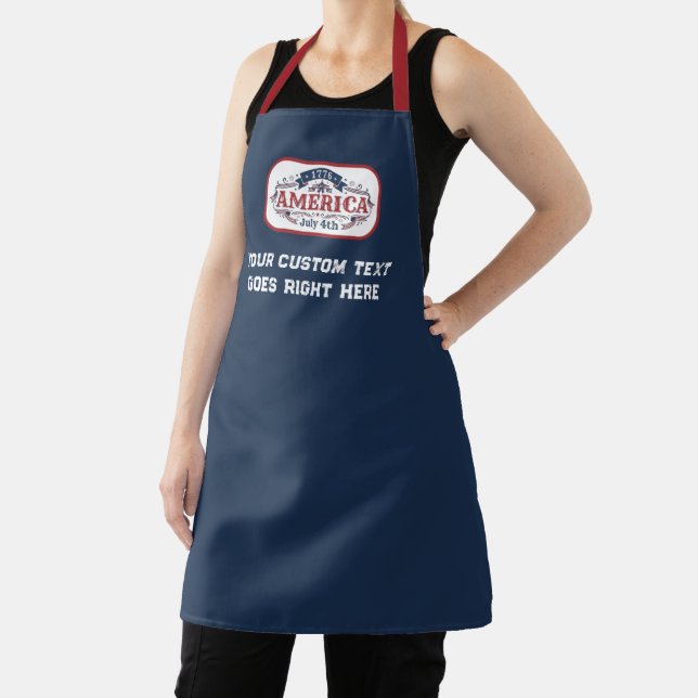Custom text 4th of July 1776  Apron (Insitu)