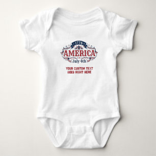 Custom text 4th of July 1776 Baby Bodysuit