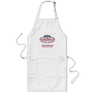 Custom text 4th of July 1776  Long Apron