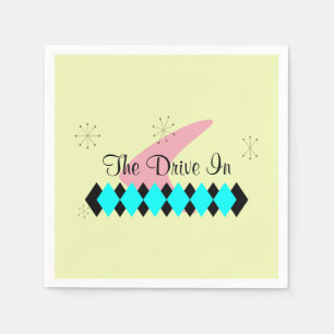 Custom Text 50's Atomic Age Retro Napkin