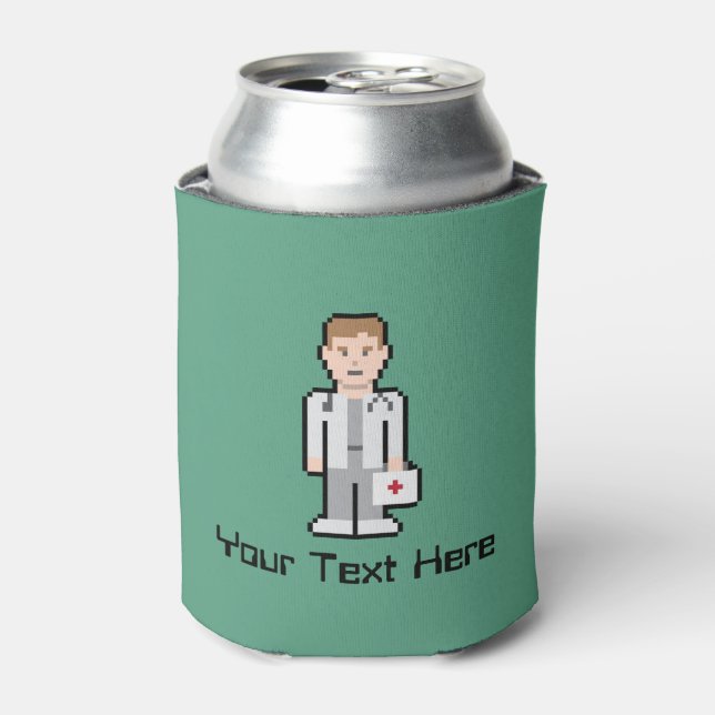 Custom Text 8bit Doctor Can Cooler (Can Front)