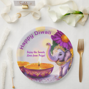 Custom text, A Plateful of Wishes Paper Plate