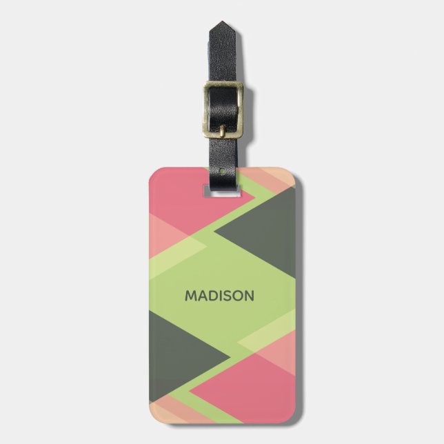 Custom text Abstract Pattern luggage tag (Front Vertical)
