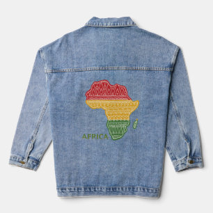 Custom Text Africa Denim Jacket