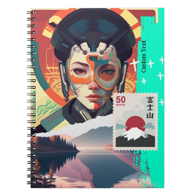 CUSTOM TEXT- Ai Image : Chinese Cyborg Notebook (Front)