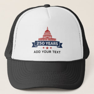 Custom Text America 250 White House Line Art Hat
