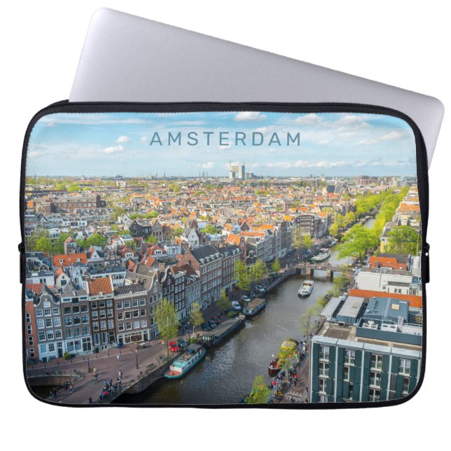 Custom Text Amsterdam Laptop Sleeve (Front)