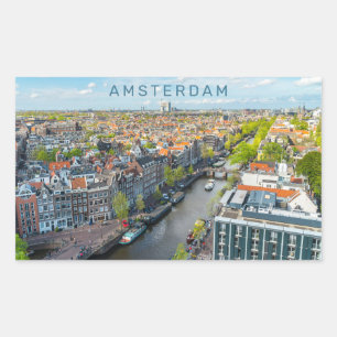Custom Text Amsterdam Rectangular Sticker