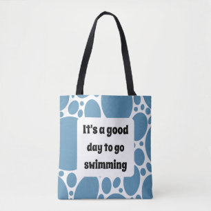 Custom text and bubble pattern tote bag