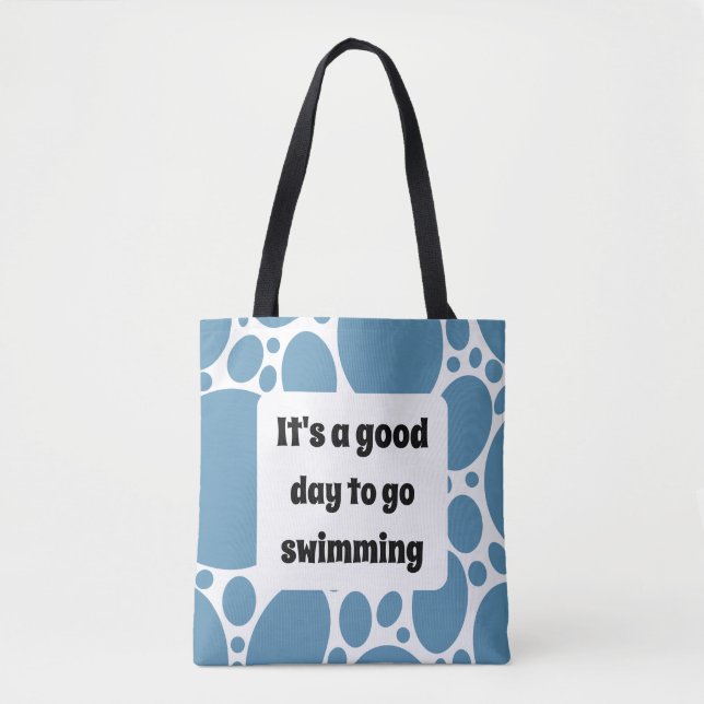 Custom text and bubble pattern tote bag (Front)