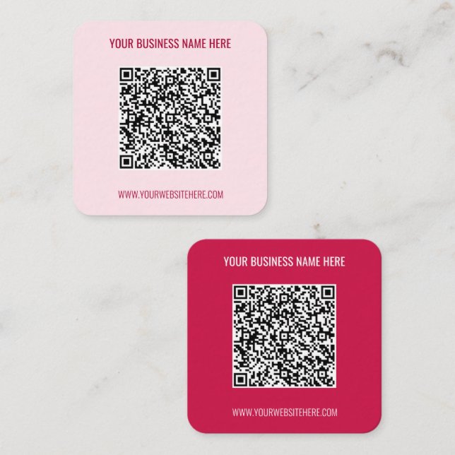 Custom Text and Colours Business Card with QR Code (Front/Back)