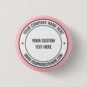 Custom Text and Colours Promotional Your Company 3 Cm Round Badge