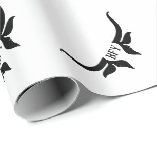 Custom Text and Monogram Bulls Horn Wrapping Paper