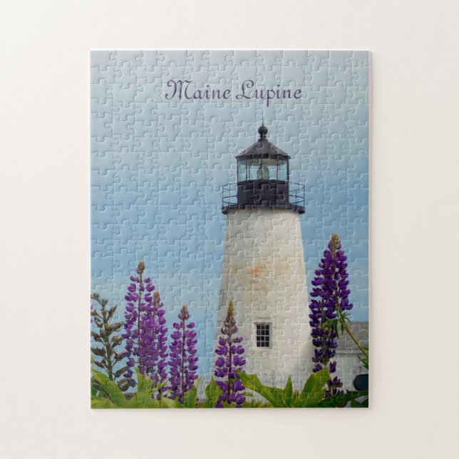 Custom Text and Photo Pemaquid Lighthouse Jigsaw Puzzle (Vertical)