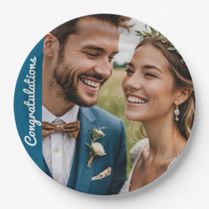 custom text and photo personalized party paper plate