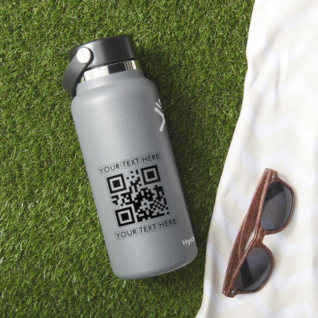 Custom Text And QR Code Cut Vinyl (HydroFlask Insitu)