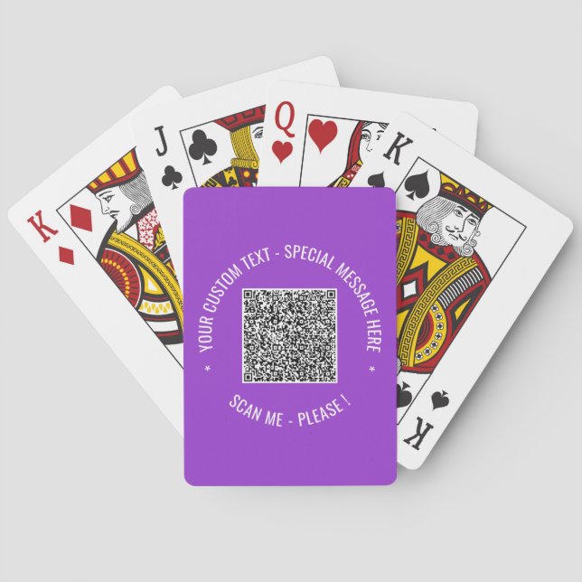 Custom Text and QR Code Playing Cards Example (Back)