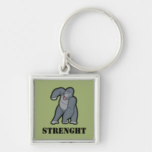 Custom Text Angry Gorilla Key Ring