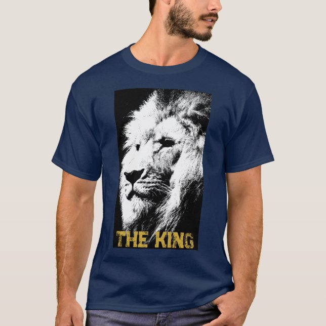 Custom Text Animal Lion Face Mens Short Sleeve T-Shirt (Front)
